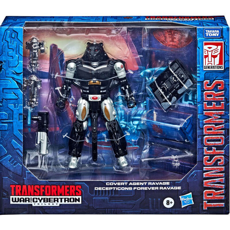 Imagen 4 de Blister Figura Covert Agent Ravage + Decepticon Forever Ravage War From Cybertron Transformers 15Cm