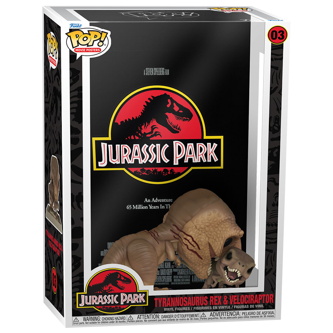 Imagen 3 de Figura Pop Movie Poster Jurassic Park Tyrannosaurus Rex And Velociraptor