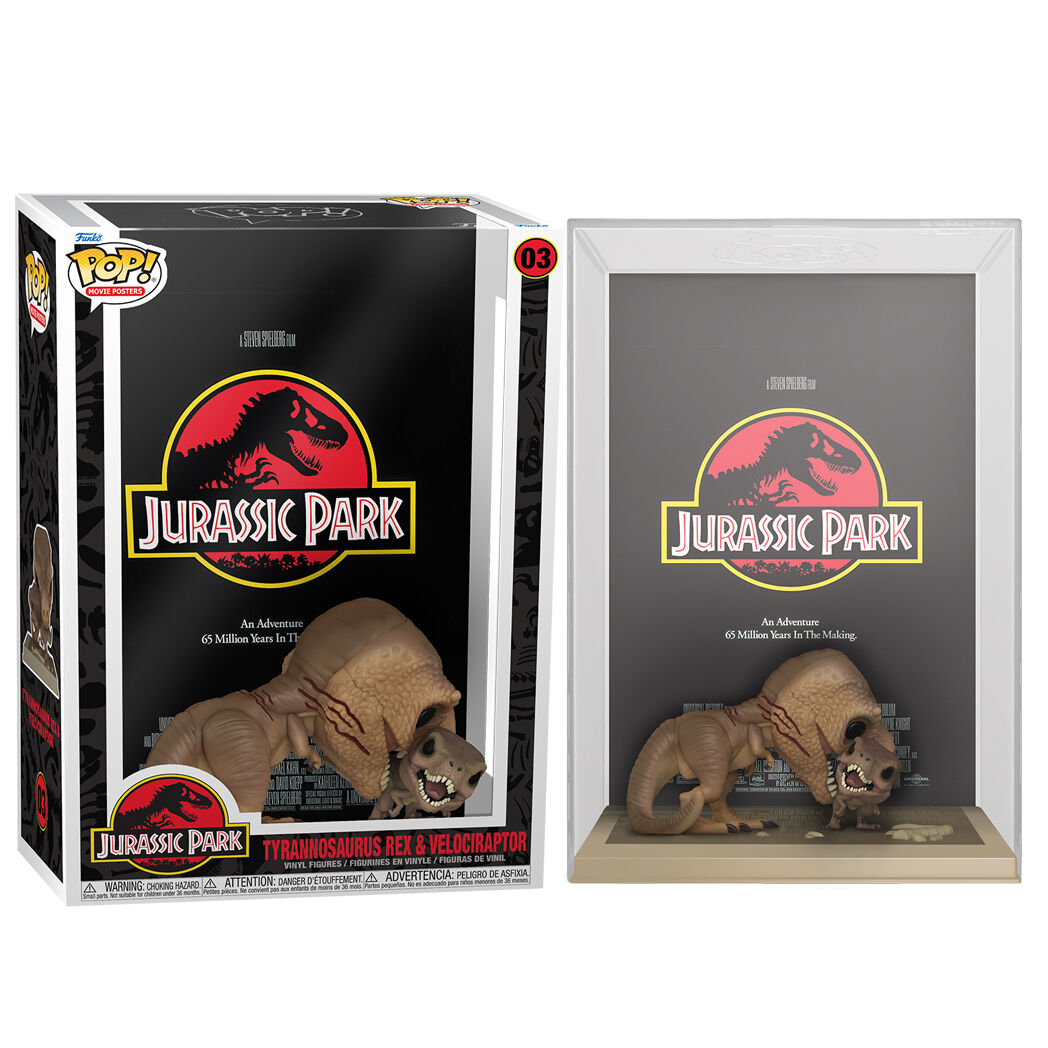 Imagen 1 de Figura Pop Movie Poster Jurassic Park Tyrannosaurus Rex And Velociraptor
