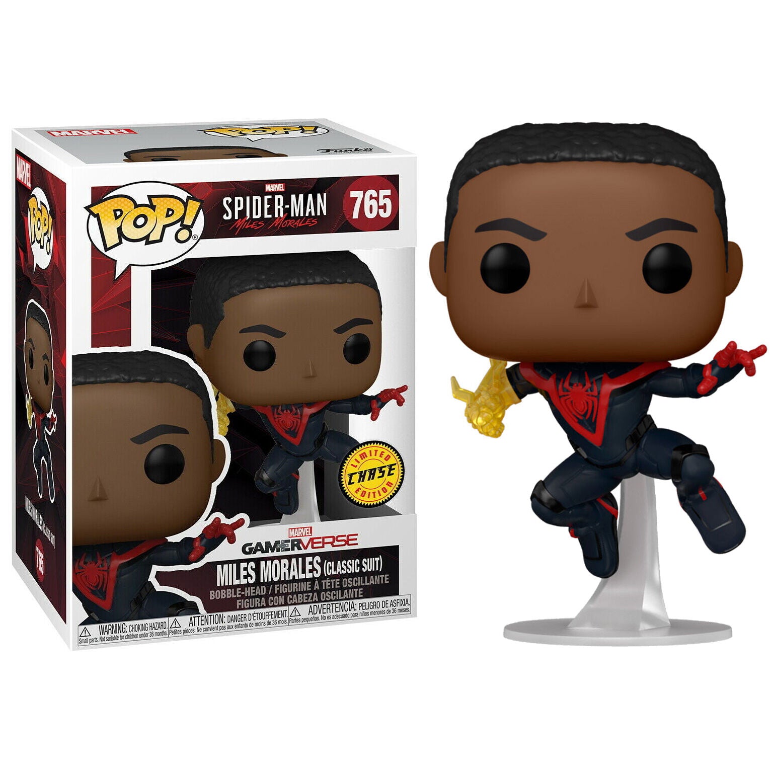 Imagen 3 de Figura Pop Spiderman Miles Morales Classic Suit Chase