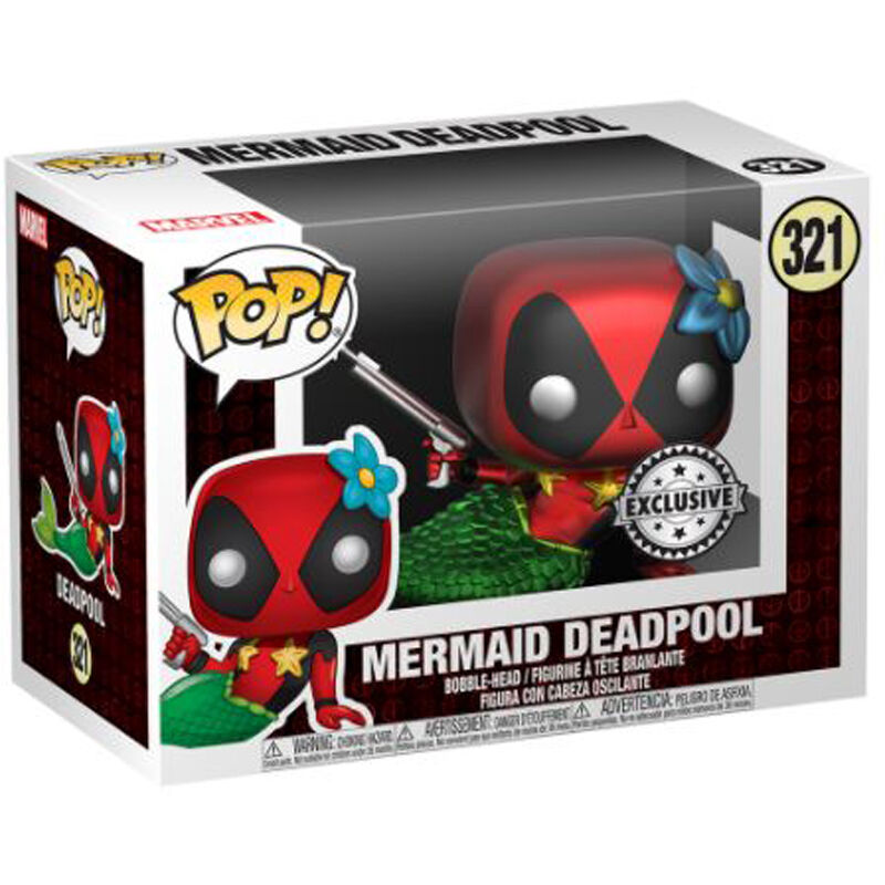 Imagen 3 - Set Figura Pop & Tee Marvel Deadpool Mermaid Exclusive