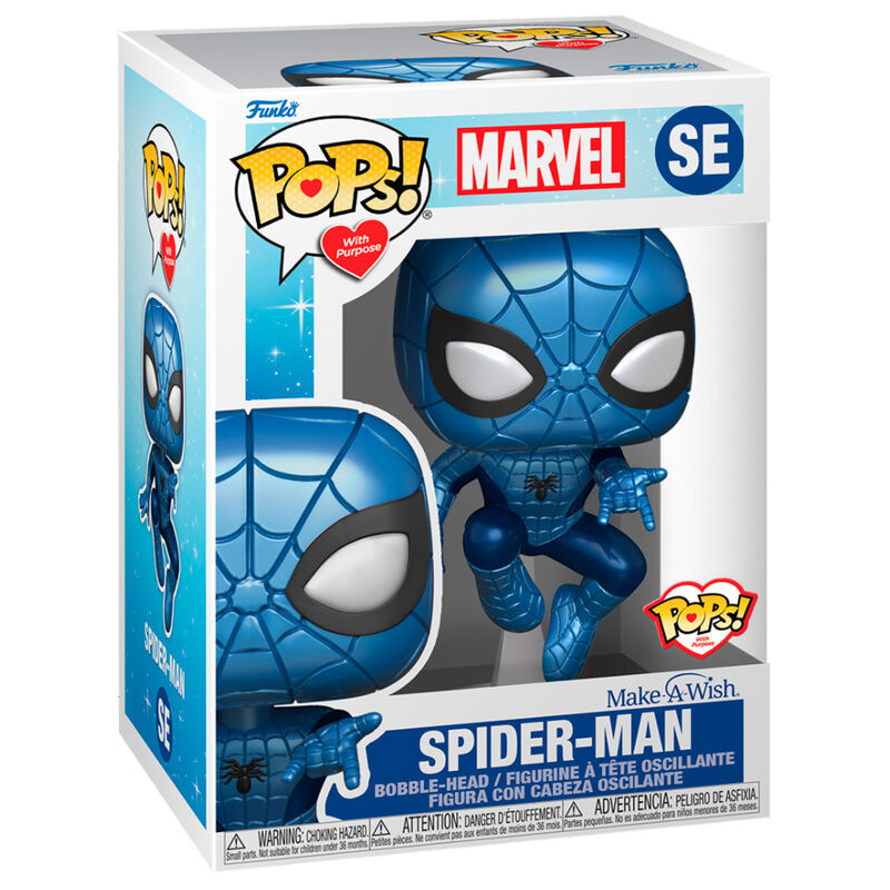 Imagen 2 de Figura Pop Marvel Make A Wish Spiderman Metallic