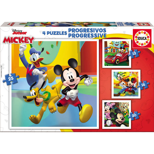 Imagen 1 de Puzzle Progresivo Mickey Y Amigos Disney 12-16-20-25Pzs