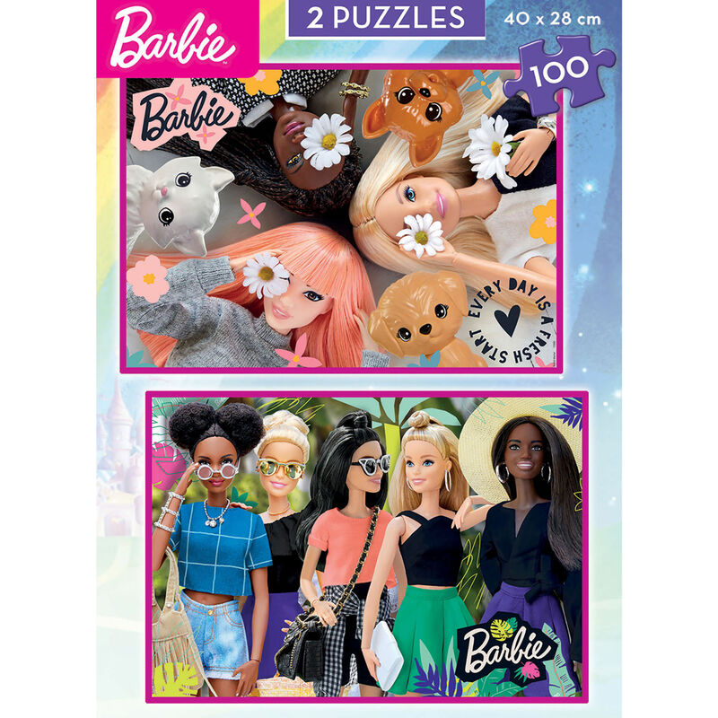 Imagen 2 de Puzzle Barbie 2X100pzs