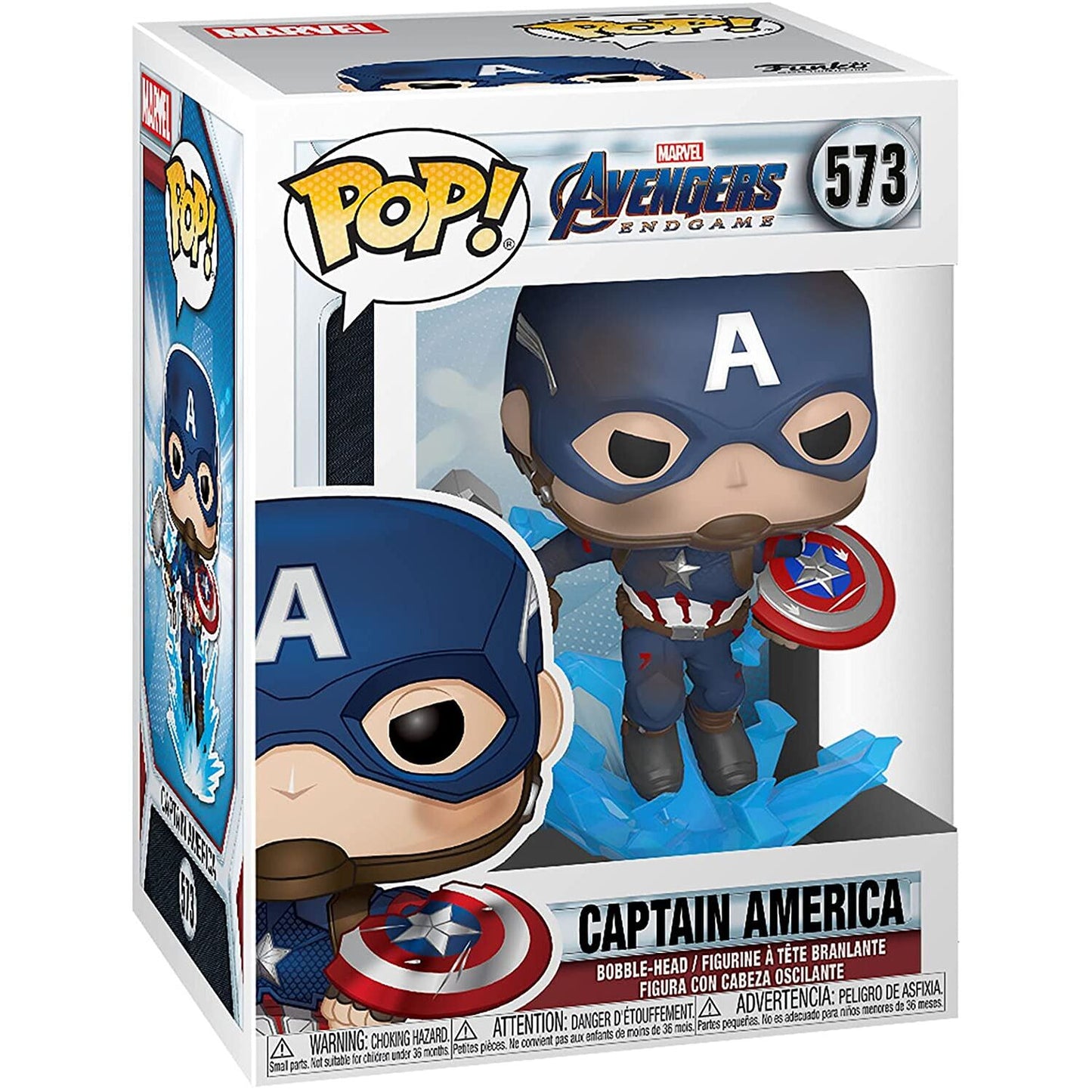 Imagen 2 de Figura Pop Marvel Avengers Endgame Captain America With Broken Shield & Mjolnir