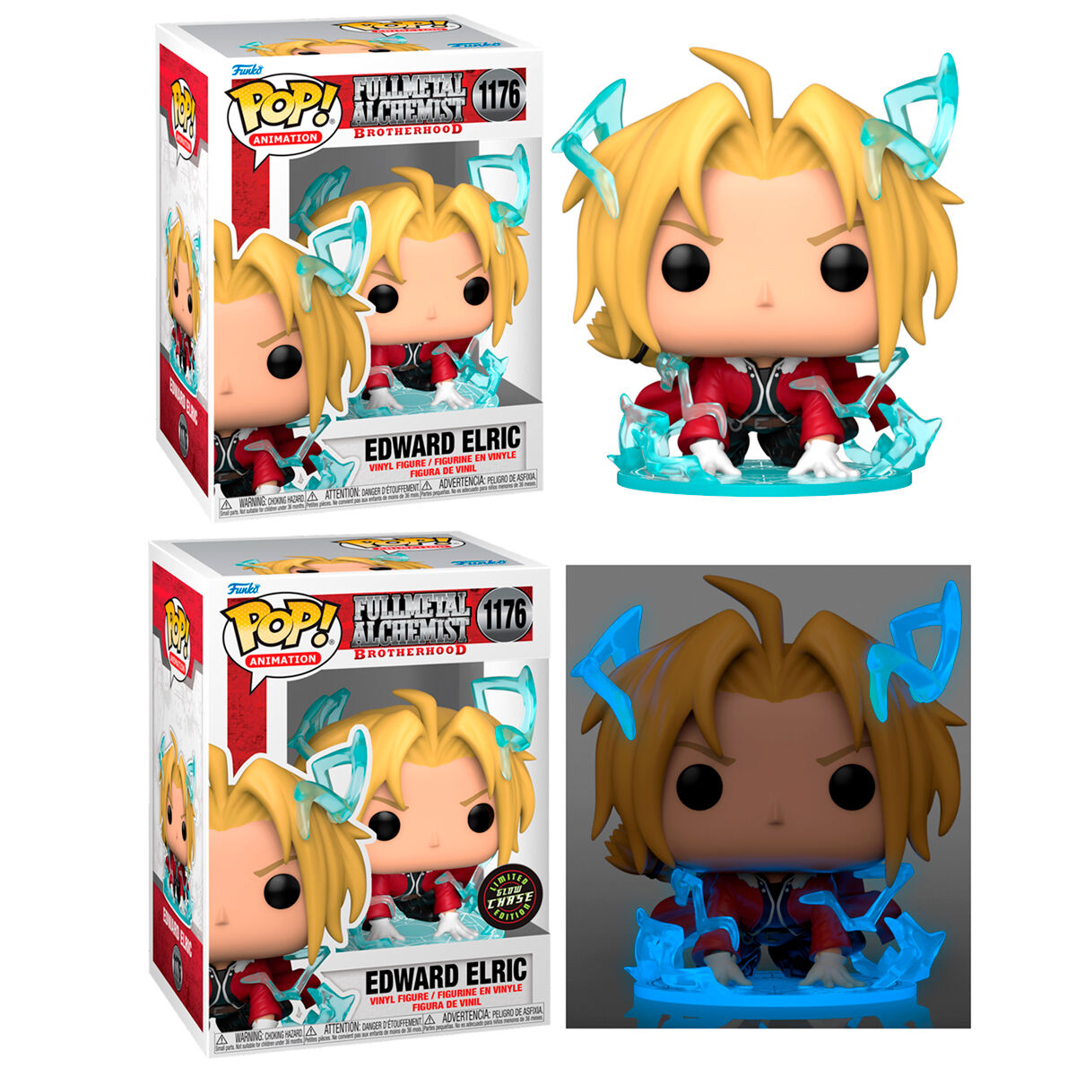 Imagen 1 de Pack 6 Figuras Pop Full Metal Alchemist Edward Elric 5+1 Chase