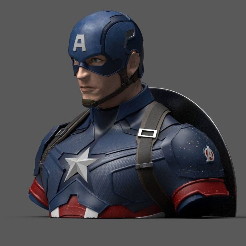 Imagen 2 de Busto Hucha Capitan America Deluxe Endgame Vengadores Avengers Marvel 20Cm