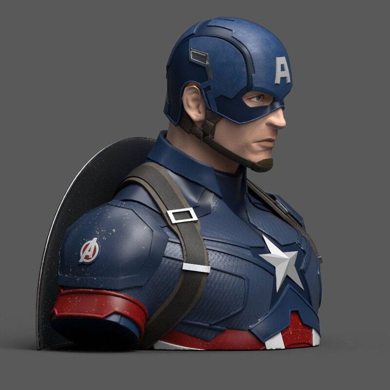 Imagen 3 de Busto Hucha Capitan America Deluxe Endgame Vengadores Avengers Marvel 20Cm