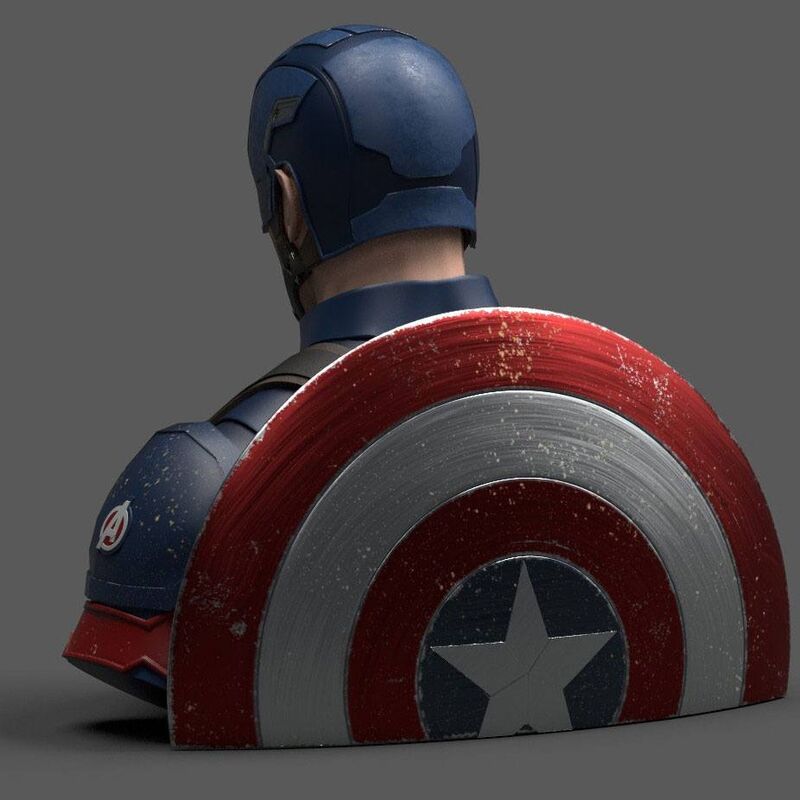 Imagen 4 de Busto Hucha Capitan America Deluxe Endgame Vengadores Avengers Marvel 20Cm