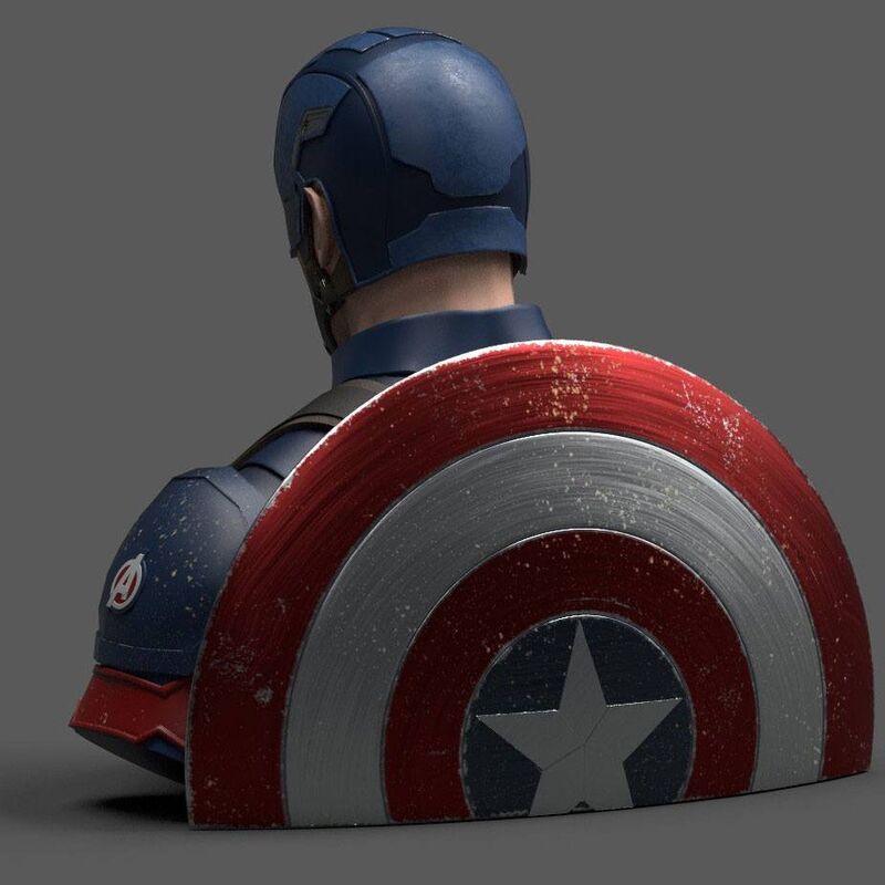 Imagen 3 de Busto Hucha Capitan America Deluxe Endgame Vengadores Avengers Marvel 20Cm