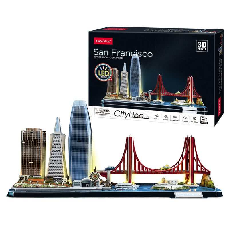 Imagen de Puzzle 3D San Francisco City Line Led 90Pzs parte de nuestra colección en Espadas y más, sitio oficial.