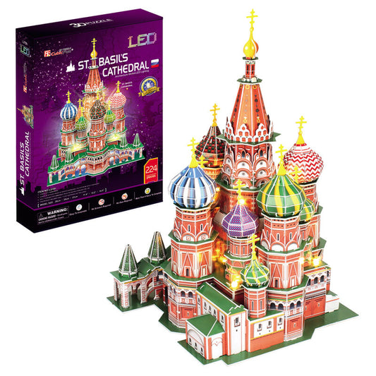 Imagen 1 de Puzzle 3D Catedral De San Basilio City Line Led 224Pzs