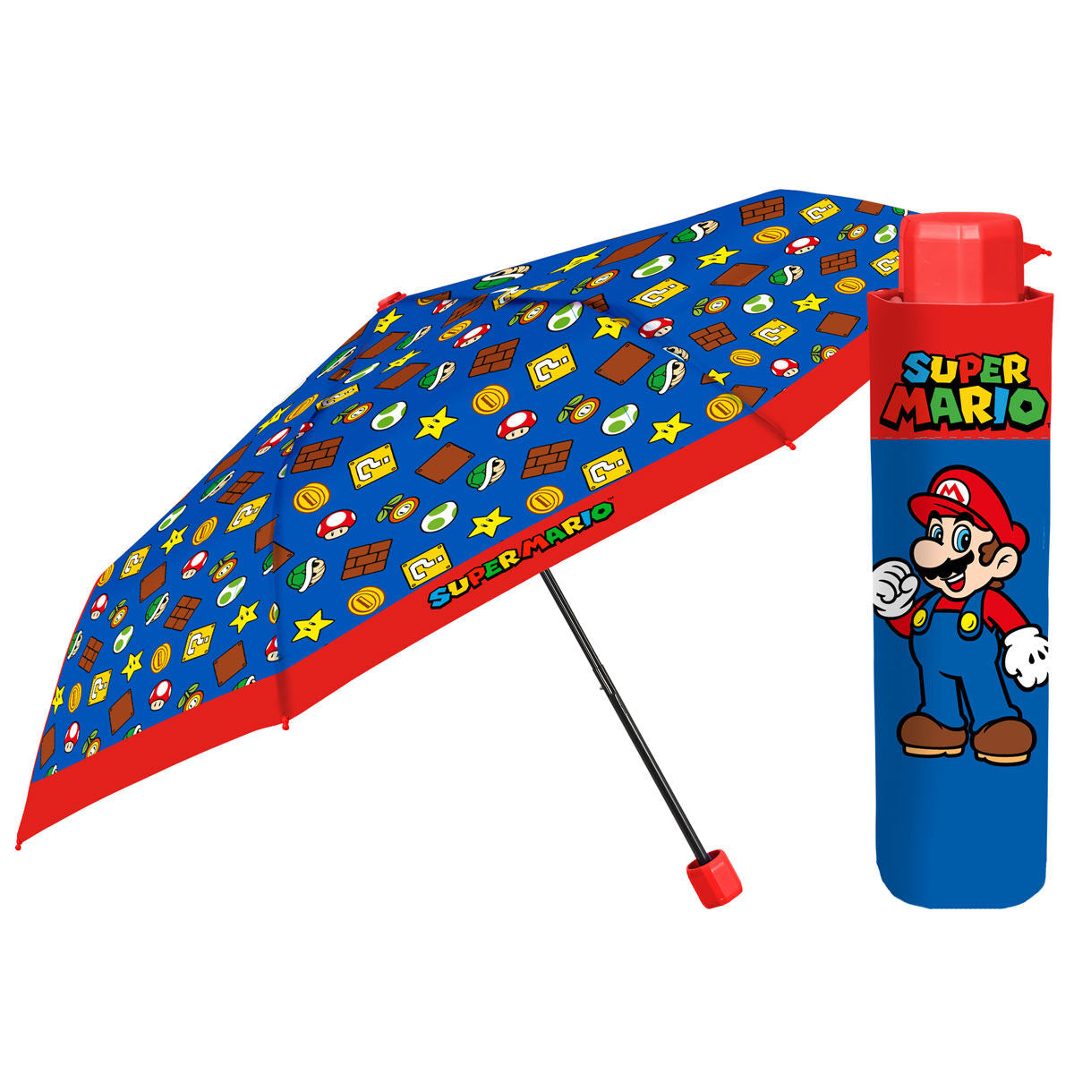 Imagen 1 de Paraguas Plegable Manual Super Mario Bros 50Cm