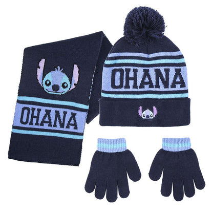 Imagen 1 - Conjunto Infantil Gorro Guantes Bufanda Stitch Disney