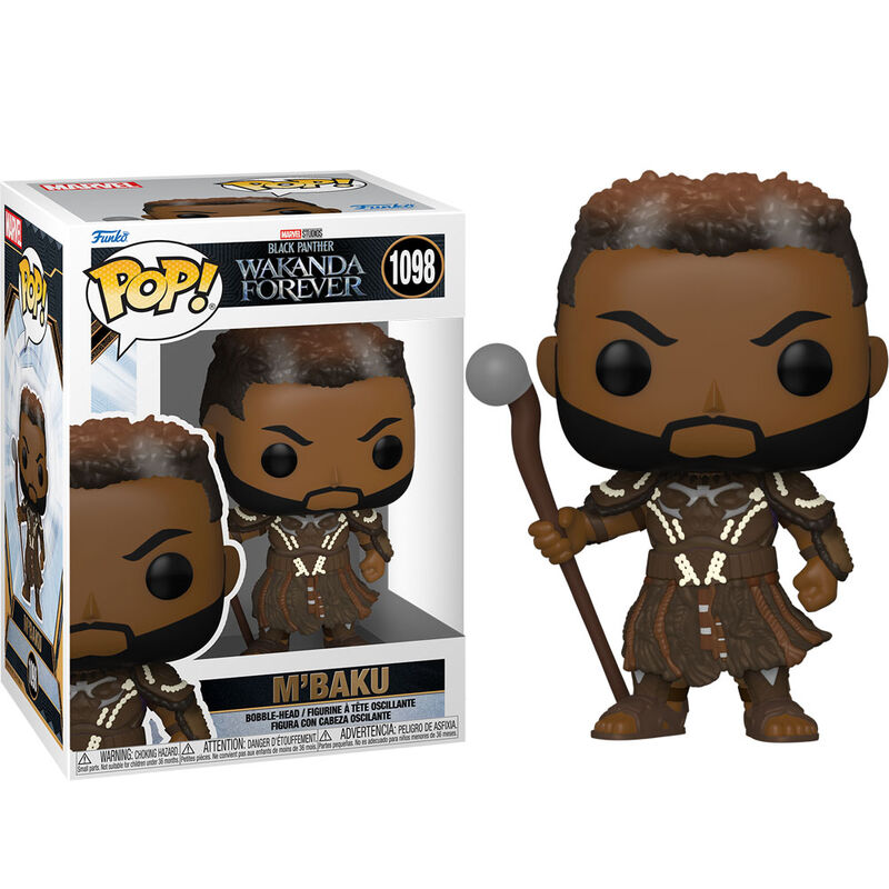 Imagen de Figura Pop Black Panther Wakanda Forever M Baku parte de nuestra colección en Espadas y más, sitio oficial.
