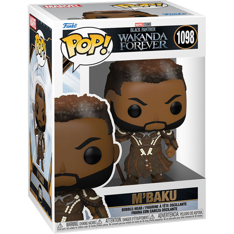 Imagen de Figura Pop Black Panther Wakanda Forever M Baku parte de nuestra colección en Espadas y más, sitio oficial.