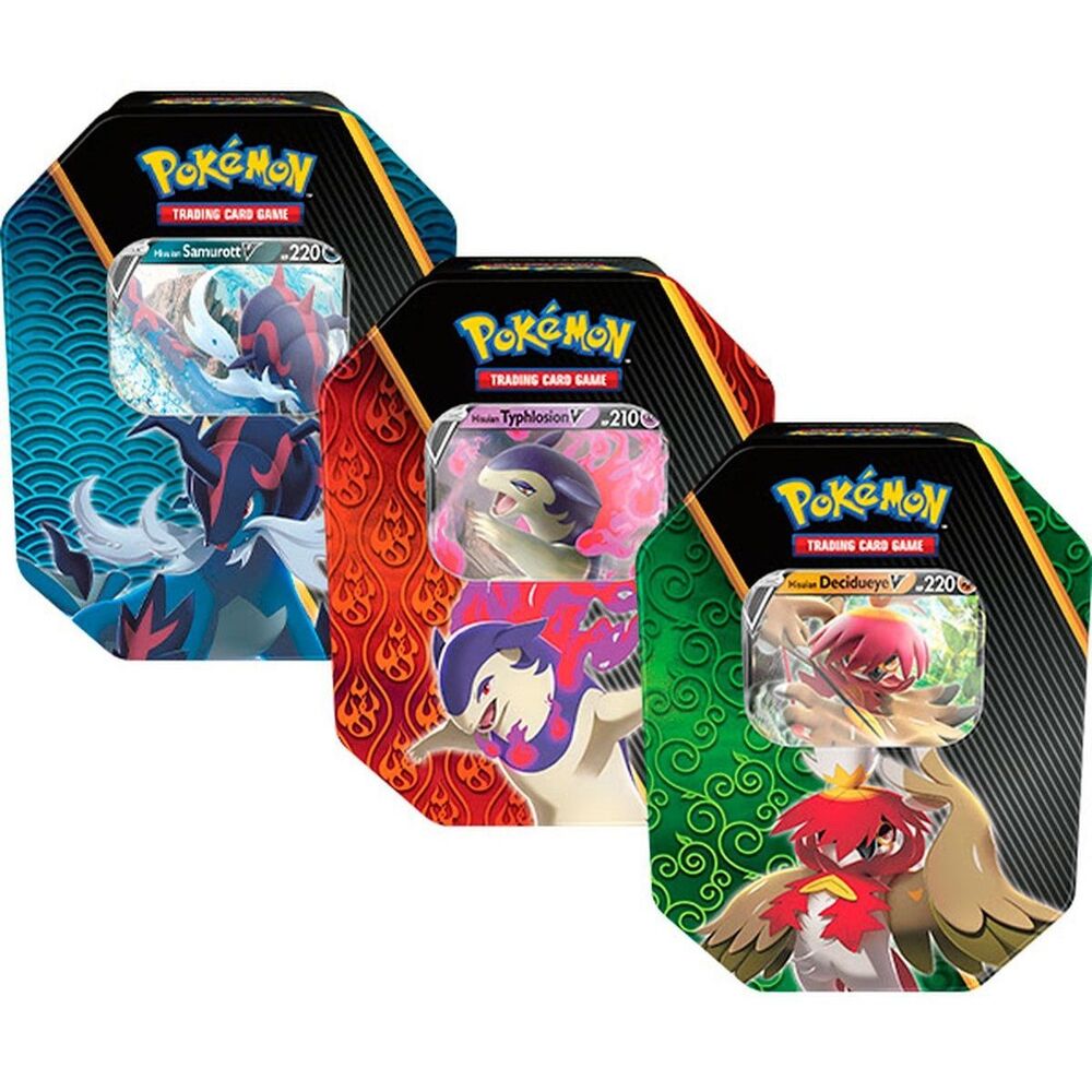 Imagen 2 - Expositor 6 Latas Metálicas Juego Cartas Coleccionables Summer V Espada Y Escudo Pokemon Surtido Español