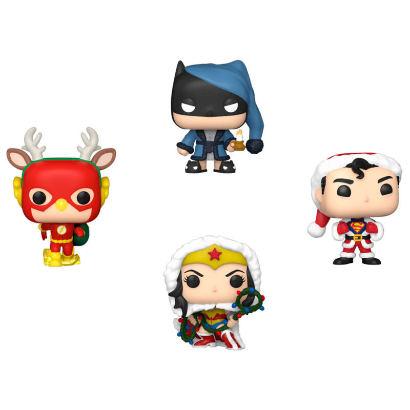 Imagen 2 de Arbol Con 4 Figuras Pocket Pop Dc Comics Happy Holidays