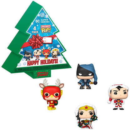 Imagen 3 de Arbol Con 4 Figuras Pocket Pop Dc Comics Happy Holidays