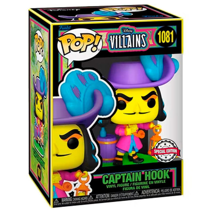 Imagen 1 de Figura Pop Disney Villains Hook Black Light Exclusive