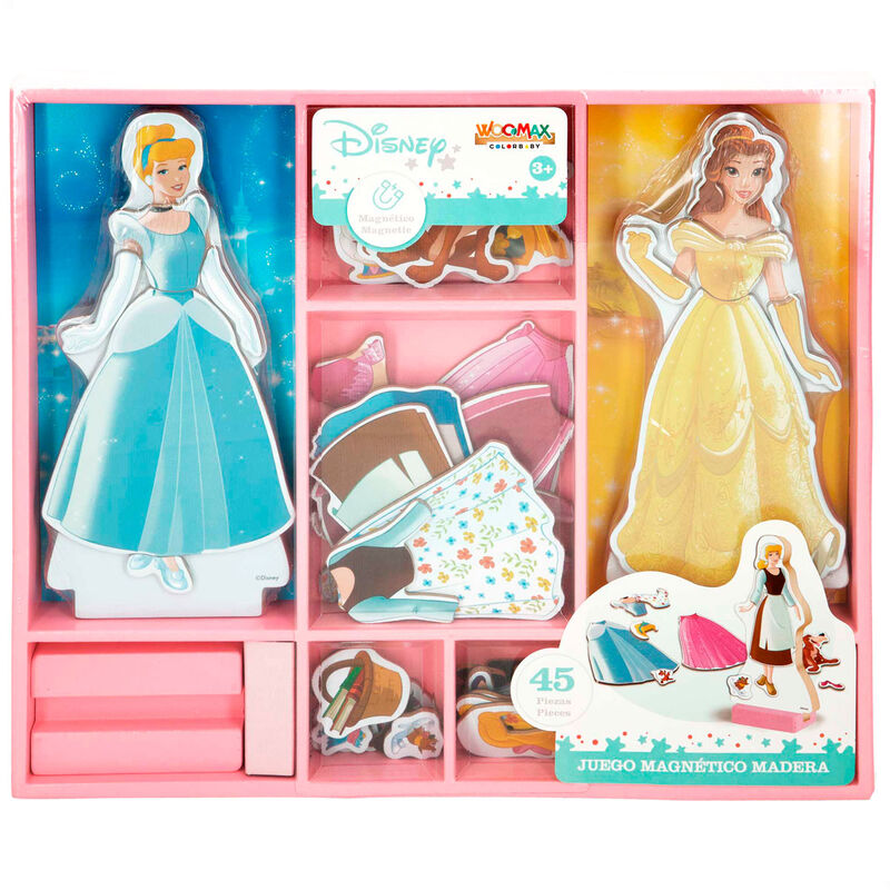 Imagen 1 - Juego Magnetico Madera Vestidos Princesas Disney