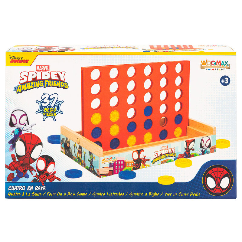 Imagen 1 - Juego Cuatro En Raya Madera Spidey Marvel