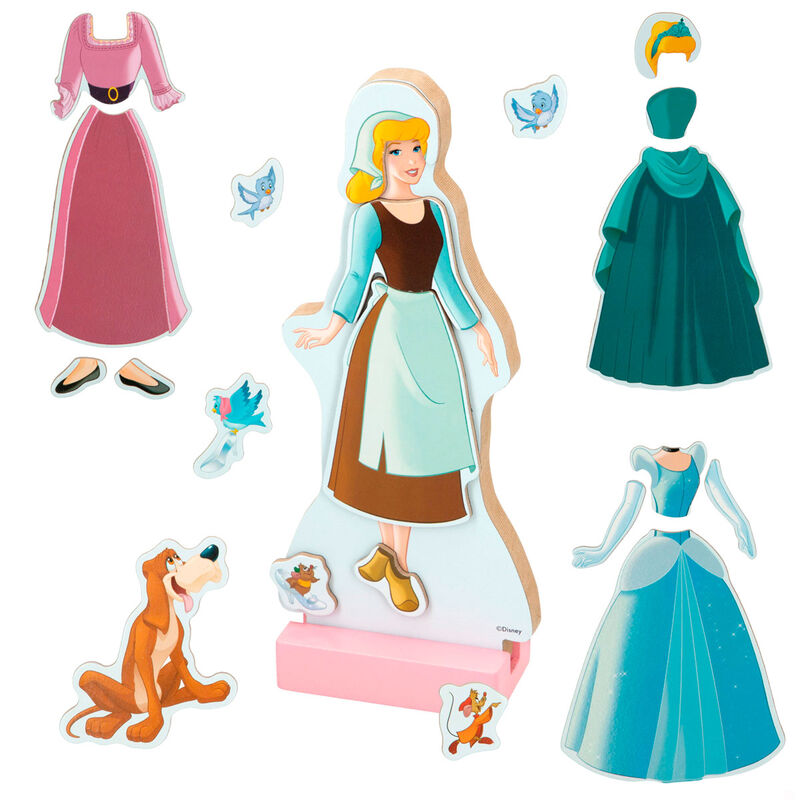 Imagen 2 - Juego Magnetico Madera Vestidos Cenicienta Disney