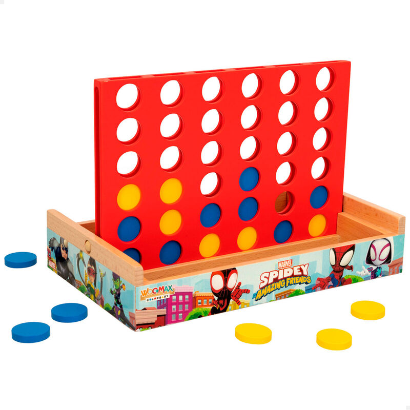 Imagen 2 - Juego Cuatro En Raya Madera Spidey Marvel