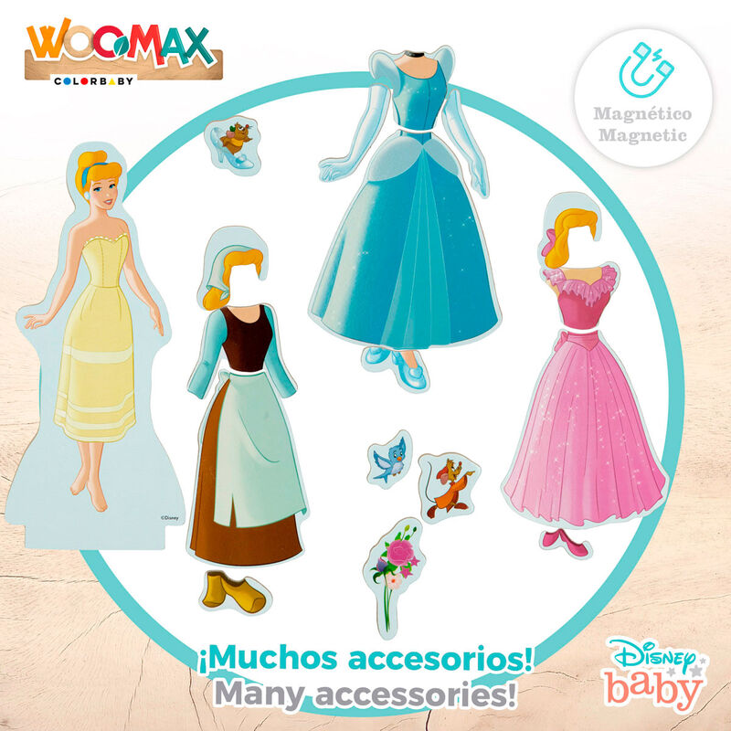 Imagen 3 - Juego Magnetico Madera Vestidos Cenicienta Disney