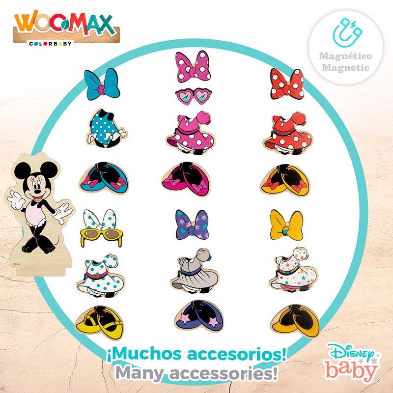 Imagen 4 - Juego Magnetico Madera Vestidos Minnie Disney