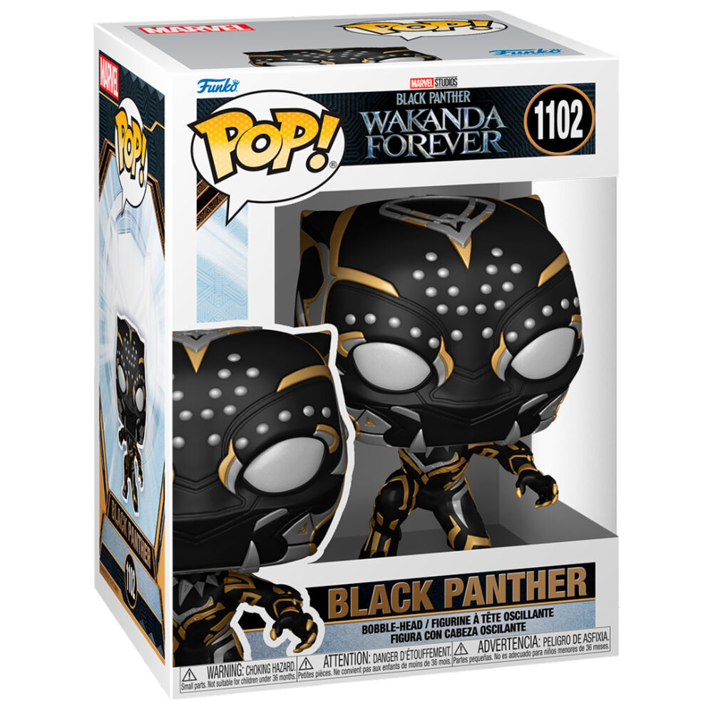 Imagen de Figura Pop Marvel Black Panther Wakanda Forever Black Panther parte de nuestra colección en Espadas y más, sitio oficial.