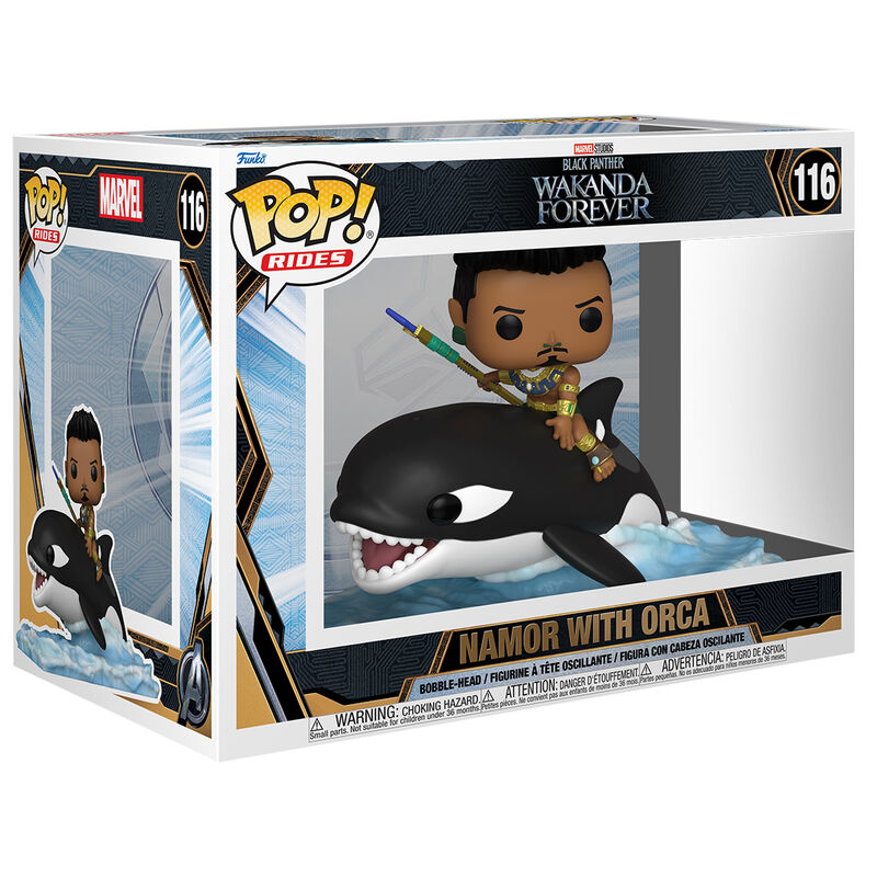 Imagen 1 de Figura Pop Marvel Black Panther Wakanda Forever Namor With Orca