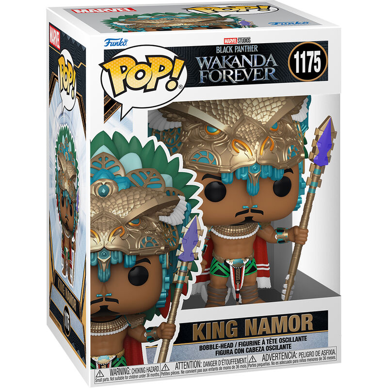 Imagen de Figura Pop Marvel Black Panther Wakanda Forever King Namor parte de nuestra colección en Espadas y más, sitio oficial.