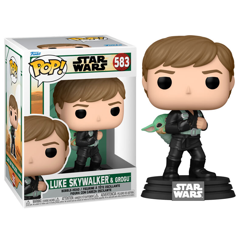 Imagen 3 de Figura Pop Star Wars El Libro De Boba Fett 2 Luke Skywalker & Grogu