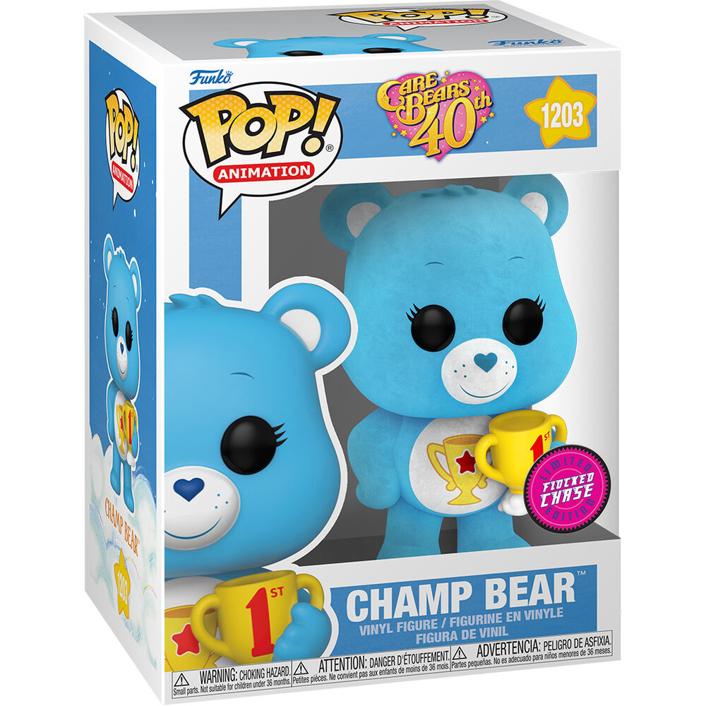 Imagen 2 de Pack 6 Figuras Pop Care Bears 40Th Anniversary Champ Bear 5 + 1 Chase