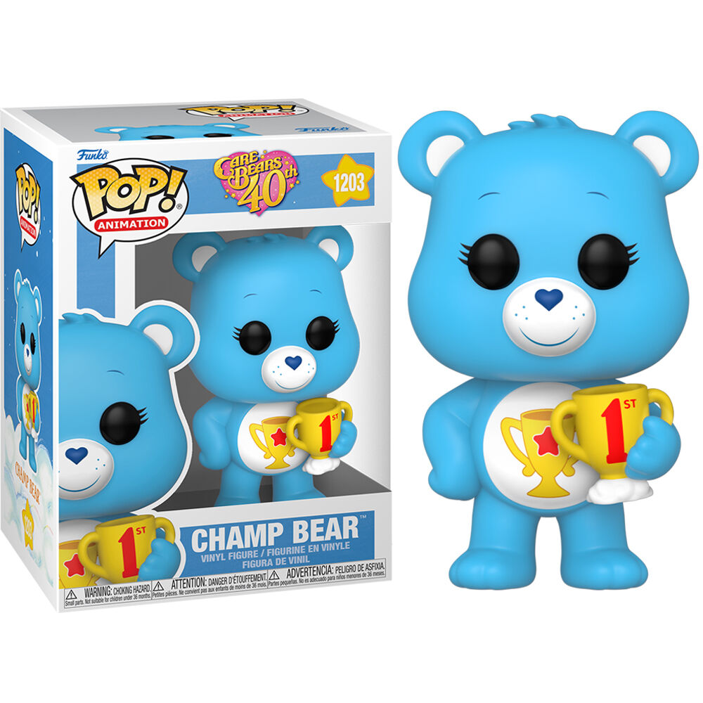 Imagen 5 de Pack 6 Figuras Pop Care Bears 40Th Anniversary Champ Bear 5 + 1 Chase