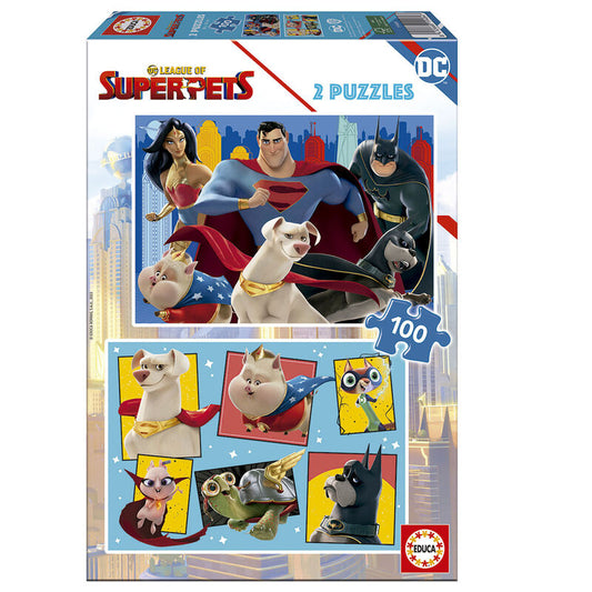 Imagen 1 de Puzzle League Of Super Pets Dc Comics 2X100pzs