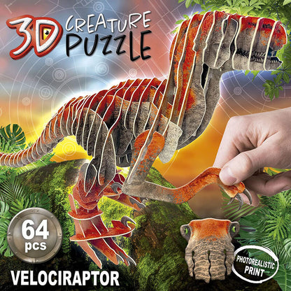 Imagen 2 de Puzzle 3D Velociraptor 64Pzs
