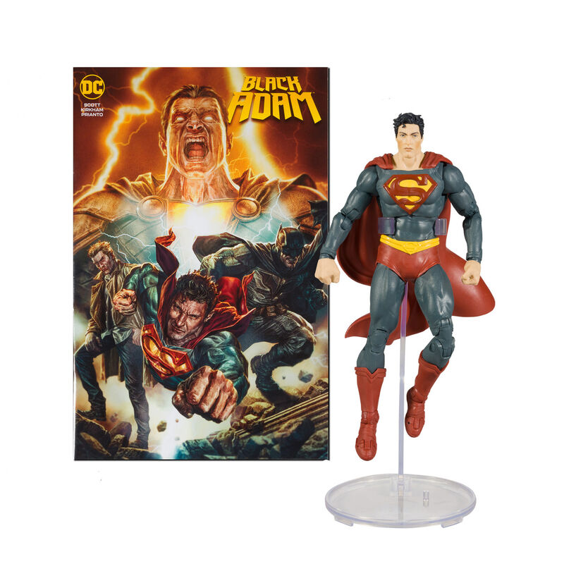 Imagen 3 de Figura Superman  + Comic Black Adam Dc Comics 17Cm