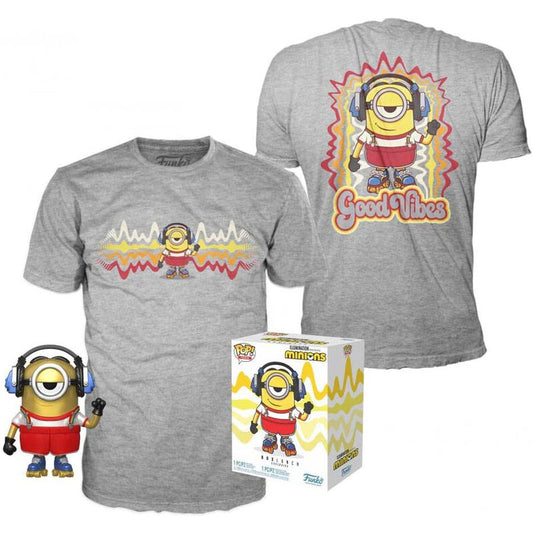Imagen 1 - Set Figura Pop & Tee Minions Roller Skating Stuart Metallic Exclusive