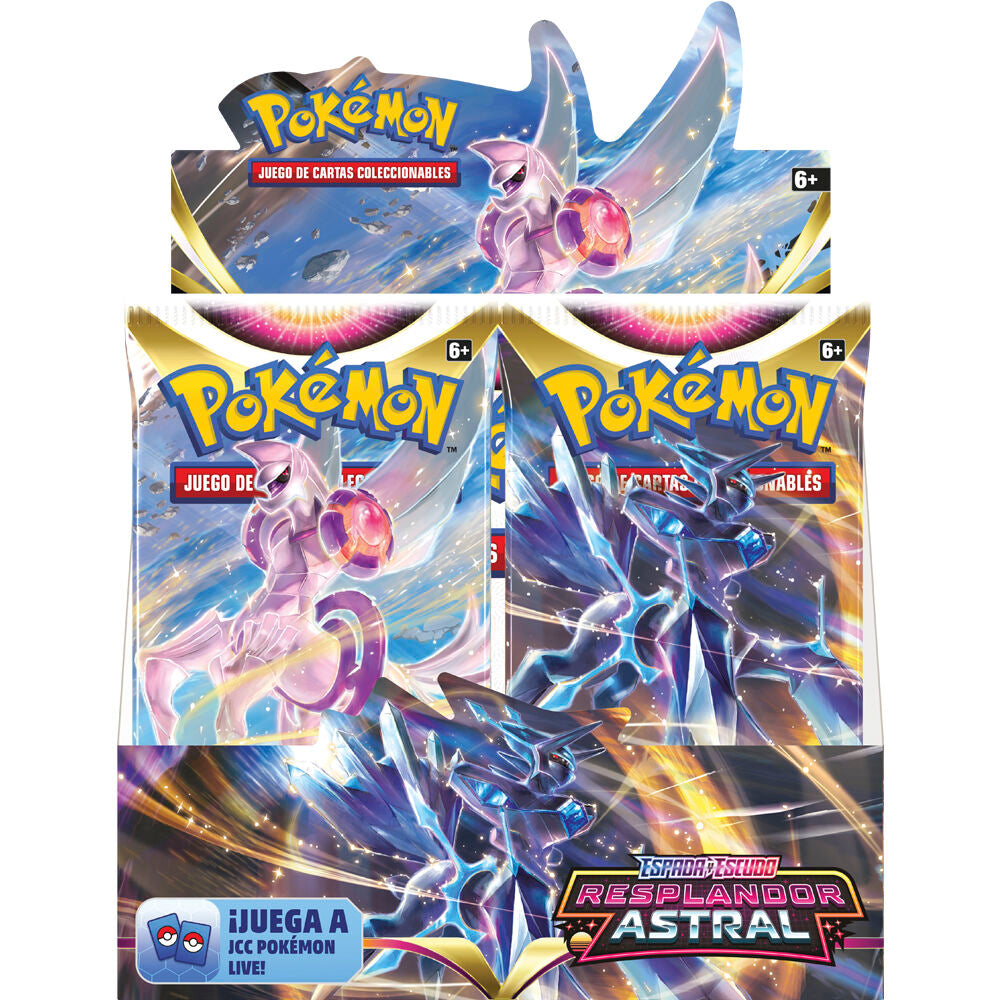 Imagen 3 de Expositor 36 Sobres Cartas Espada Y Escudo 10 Resplandor Astral Pokemon Español