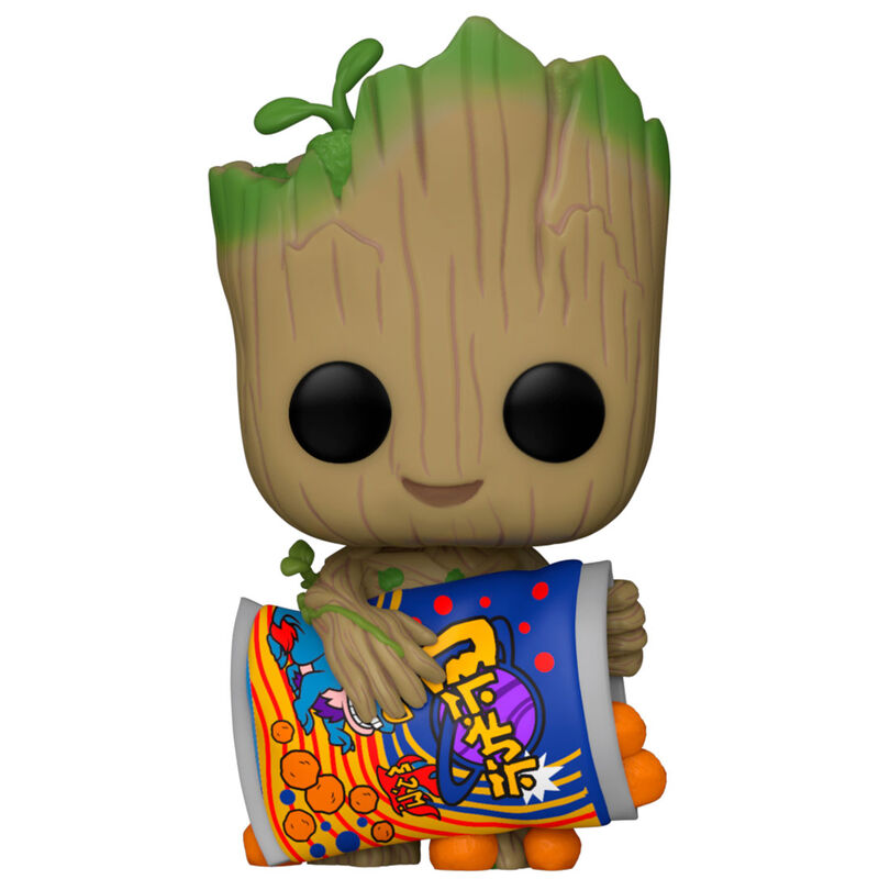 Imagen de Figura Pop Marvel I Am Groot - Groot With Cheese Puffs parte de nuestra colección en Espadas y más, sitio oficial.