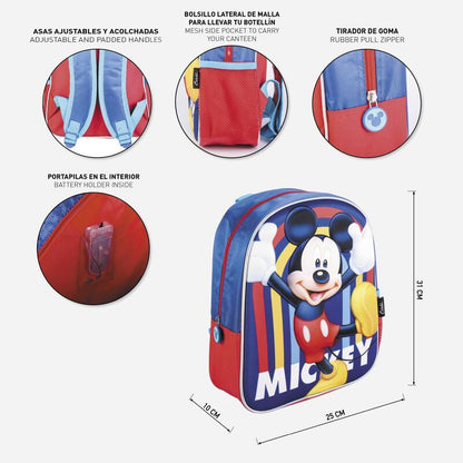 Imagen 5 de Mochila 3D Luces Mickey Disney 31Cm