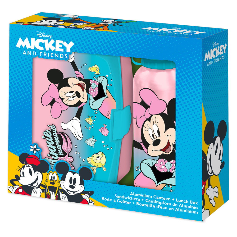 Imagen 1 - Blister Sandwichera + Cantimplora Aluminio Minnie Disney 500Ml