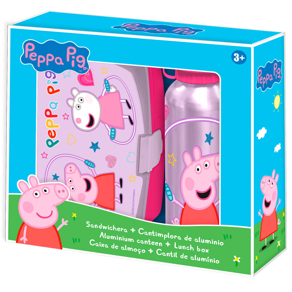 Imagen 2 de Sandwichera + Cantimplora Aluminio Peppa Pig 500Ml
