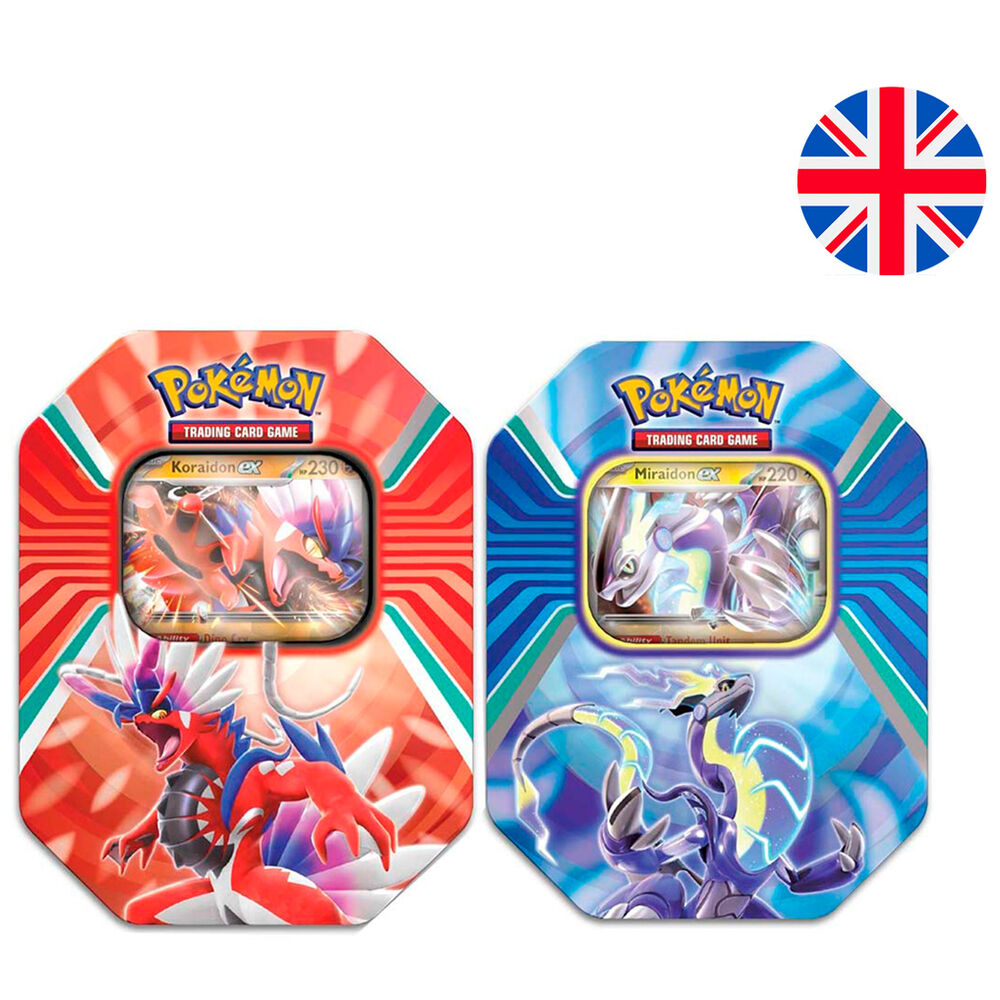 Imagen de Lata Surtido Juego Cartas Coleccionables Escarlata Y Purpura 2 Pokemon Ingles parte de nuestra colección en Espadas y más, sitio oficial.