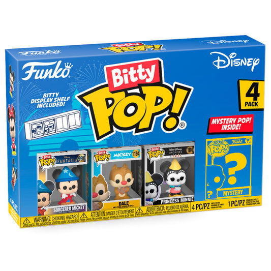 Imagen 1 de Blister 4 Figuras Bitty Pop Disney Sorcerer Mickey