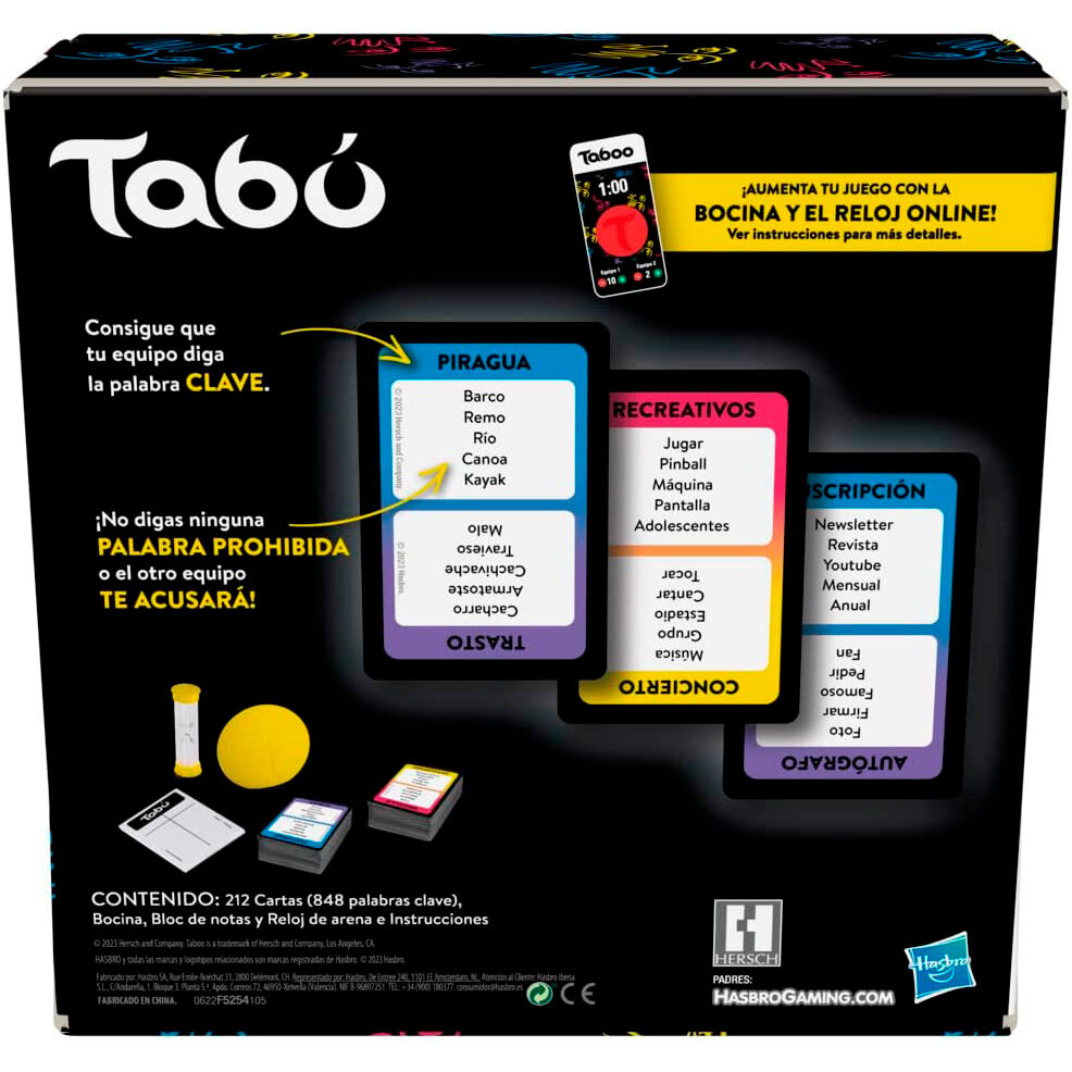 Imagen de Juego Mesa Tabu parte de nuestra colección en Espadas y más, sitio oficial.