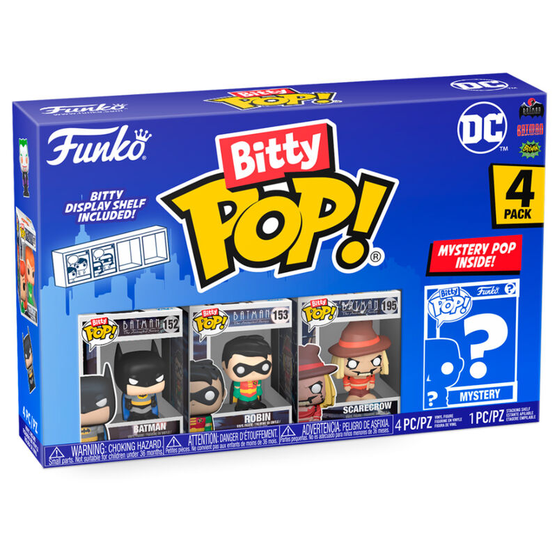 Imagen de Blister 4 Figuras Bitty Pop Dc Comics Batman parte de nuestra colección en Espadas y más, sitio oficial.