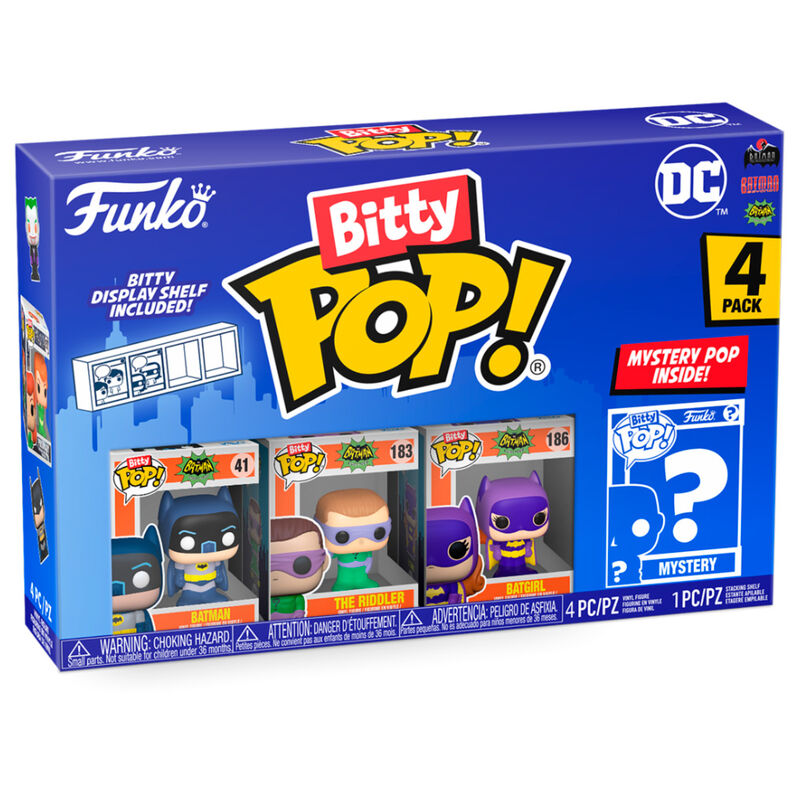 Imagen 1 de Blister 4 Figuras Bitty Pop Dc Comics Batman Adam West